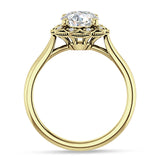 18K Gold IGI Certified Round 3 Carat Lab Grown Diamond Art Deco Floral Ring
