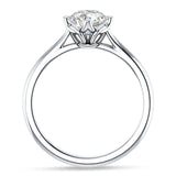 18K Gold IGI Certified Round 1 Carat Lab Grown Diamond Cathedral Solitaire Ring