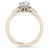 18K Gold IGI Certified Round 3 Carat Lab Grown Diamond Hidden Halo Art Deco Trio Ring