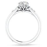 18K Gold IGI Certified Round 1 Carat Lab Grown Diamond Hidden Halo Art Deco Trio Ring