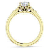 14K Gold IGI Certified Round 3 Carat Lab Grown Diamond Hidden Halo Art Deco Trio Ring
