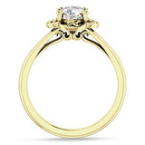18K Gold IGI Certified Round 3 Carat Lab Grown Diamond Art Deco Solitaire Ring