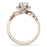 18K Gold IGI Certified Round 1 Carat Lab Grown Diamond Art Deco Twisted Halo Ring