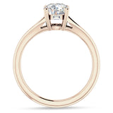 18K Gold IGI Certified Round 1 Carat Lab Grown Diamond Split Shank Hidden Halo Baguette Ring