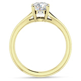 18K Gold IGI Certified Round 2 Carat Lab Grown Diamond Split Shank Hidden Halo Baguette Ring