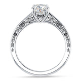 IGI Certified Round 1 Carat Lab Grown Diamond Flower Leaf Solitaire Ring