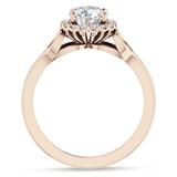 IGI Certified Round 1 Carat Lab Grown Diamond Art Deco Heart Halo Ring