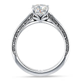 10K Gold IGI Certified Round 3 Carat Lab Grown Diamond Art Deco Filigree Solitaire Ring