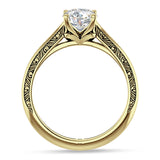 14K Gold IGI Certified Round 3 Carat Lab Grown Diamond Art Deco Filigree Solitaire Ring