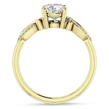 14K Gold IGI Certified Round 3 Carat Lab Grown Diamond Art Deco Cluster Twisted Ring