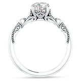 IGI Certified Round 2 Carat Lab Grown Diamond Art Deco Split Shank Beaded Ring