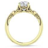 IGI Certified Round 2 Carat Lab Grown Diamond Art Deco Split Shank Beaded Ring