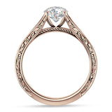 18K Gold IGI Certified Round 3 Carat Lab Grown Diamond Art Deco Split Shank Solitaire Ring