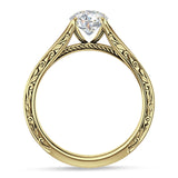 10K Gold IGI Certified Round 2 Carat Lab Grown Diamond Art Deco Split Shank Solitaire Ring