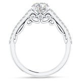 10K Gold IGI Certified Round 1 Carat Lab Grown Diamond Art Deco Cluster Filigree Ring