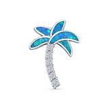 Opal & Palm Tree CZ Pendant