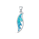 Surfboard Wave Pendant Necklace
