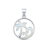 Palm Tree Wave Pendant Necklace