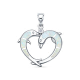 Dolphin Heart Pendant Necklace