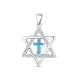  Star Of David & Cross Pendant 