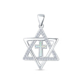  Star Of David & Cross Pendant 