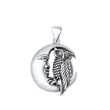  Owl & Moon Pendant Necklace