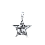  Snake Moon & Star Pendant Necklace