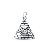 Evil Eye & Pyramid Pendant Necklace