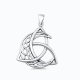 Triquetra & Celtic Moon Pendant Necklace