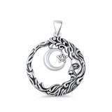  Wicca, Star & Moon Pendant Necklace