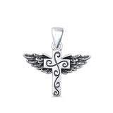 Cross & Wings Charm Pendant Necklace