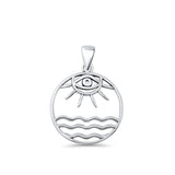  Evil Eye, Sun & Water Pendant Necklace