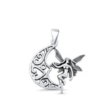  Fairy & Moon Pendant Necklace