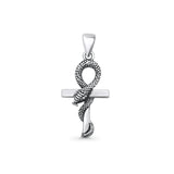  Cross & Snake Pendant Necklace