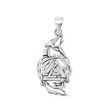  Valknut & Wolf Pendant Necklace