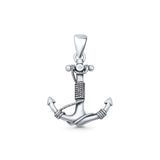 Twisted Rope Anchor Pendant Necklace
