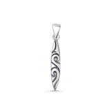 Surfboard Wave Pendant Necklace