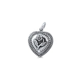  Flower Heart Pendant Necklace