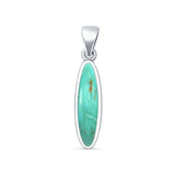 Oval Turquoise Pendant Necklace