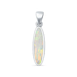 Oval Lab Opal Pendant Necklace