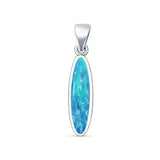 Oval Lab Opal Pendant Necklace