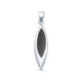 Marquise Black Onyx Solitaire Pendant Necklace