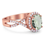 Art Deco Oval Natural Stone Twisted Ring