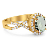 Art Deco Oval Natural Stone Twisted Ring
