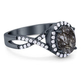 Art Deco Oval Natural Stone Twisted Ring