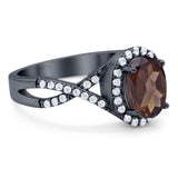 Art Deco Oval Natural Stone Twisted Ring