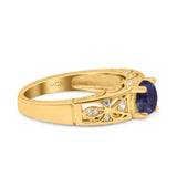 Art Deco Round Natural Stone Filigree Ring