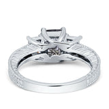 Three Stone Emerald Cut Gold Ring