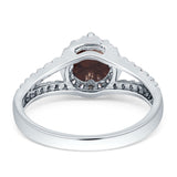 Round Halo Split Shank Gold Ring