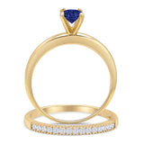 Two Piece Round Solitaire Eternity Gold Ring
